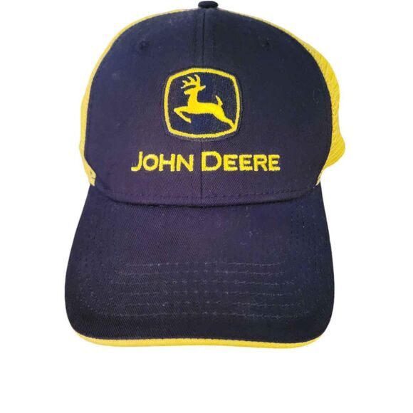 Men's John Deere Yellow and Black Trucker Hat Snapback - Picture 1 of 5